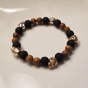 🎉🎉 HP!! 💀Men's brown & black skull bracelet